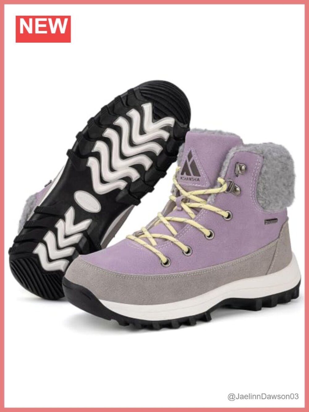 Faux Leather Faux Suede Snow Boots Warm Plush Lined Slip Resistant Ankle Winter